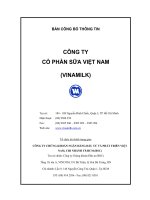 BẢN CÔNG BỐ CÔNG TY CỔ PHẦN SỮA VIỆT NAM (VINAMILK)