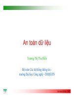 Bài giảng An toàn dữ liệu -  Tuần 5