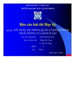 xây dựng hệ thống quản lý khách hàng thuê phòng của khách sạn