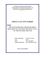Một số giải pháp hạn chế rủi ro trong hoạt động mua bán hàng hoá quốc tế của các thương nhân việt nam