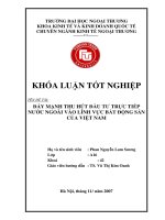 Khóa luận tốt nghiệp: Đẩy mạnh thu hút đầu tư trực tiếp nước ngoài vào lĩnh vực bất động sản của Việt Nam