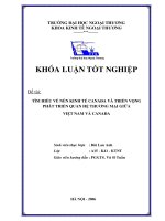 khóa luận tốt nghiệp tìm hiểu về nền kinh tế canađa và triển vọng phát triển quan hệ thương mại giữa việt nam và canađa