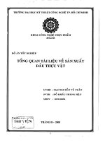 Đồ án tốt nghiệp tổng quan tài liệu về sản xuất dầu thực vật