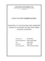 ảnh hưởng của xây dựng khu công nghiệp đến sinh kế của người dân ven khu công nghiệp nam sách - hải dương