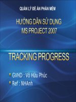 Hướng dẫn sử dụng MS Project 2007 Tracking Progress