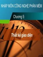 Công nghệ phần mềm chuong 5 thiết kế giao diện