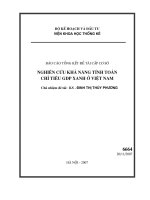 Nghiên cứu khả năng tính toán chỉ tiêu GDP xanh ở việt nam