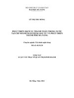 Phát triển dịch vụ thanh toán trong nước tại chi nhánh ngân hàng đầu tư và phát triển thành phố đà nẵng