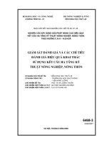 giám sát đánh giá và các chỉ tiêu đánh giá hiệu quả khai thác sử dụng kết cấu hạ tầng kỹ thuật nông nghiệp, nông thôn