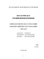 Chính sách thương mại và công nghiệp nhằm phát triển bền vững công nghiệp việt nam