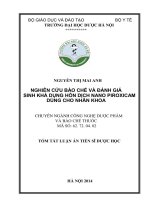 Nghiên cứu bào chế và đánh giá sinh khả dụng hỗn dịch nano piroxicam dùng cho nhãn khoa