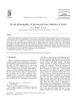in situ photography of picosecond laser ablation of nickel