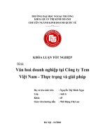 Khóa luận tốt nghiệp: Văn hóa doanh nghiệp tại công ty tem Việt Nam - thực trạng và giải pháp