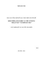 Khái niệm, giải nghĩa và việc sử dụng thuật ngữ 'vấn đề dân tộc'