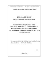 Nghiên cứu xây dựng các giải pháp công nghệ phù hợp cho việc triển khai chính phủ điện tử ở việt nam