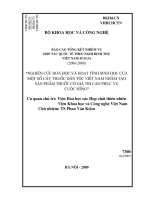 Nghiên cứu hoá học và hoạt tính sinh học của một số cây thuốc dân tộc việt nam nhằm tạo sản phẩm thuốc có giá trị cao phục vụ cuộc sống