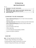 Bài tập ngân hàng thương mại - ĐH  kinh tế quốc dân (có giải)