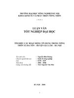 tìm hiểu các hoạt động tín dụng trong nông thôn xã đa tốn – huyện gia lâm – hà nội