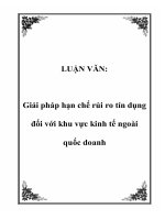 Luận văn Giải pháp hạn chế rủi ro tín dụng đối với khu vực kinh tế ngoài quốc doanh