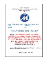 Giải pháp hạn chế và phòng ngừa rủi ro trong thanh toán quốc tế theo phương thức tín dụng chứng từ tại Ngân hàng Thương Mại Cổ Phần Đầu tư và Phát triển Việt Nam chi nhánh Bình Phước