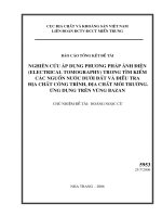 Nghiên cứu áp dụng phương pháp ảnh điện (electrical tomography) trong tìm kiếm các nguồn nước dưới đất và điều tra địa chất công trình, địa chất môi trường  ứng dụng trên vùng bazan