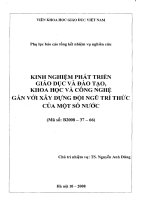 Kinh nghiệm phát triển giáo dục và đào tạo, khoa học và công nghệ gắn với xây dựng đội ngũ trí thức trong thời kỳ đẩy mạnh công nghiệp hoá của một số nước   phụ lục