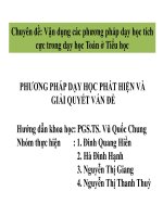 vận dụng các phương pháp dạy học tích cực trong dạy học toán ở tiểu học