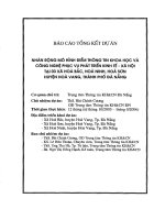 Nhân rộng mô hình điểm thông tin khoa học và công nghệ phục vụ phát triển kinh tế   xã hội tại 03 xã   hoà bắc,hoà ninh, hoa sơn huyện hoà vang, thành phố đà nẵng