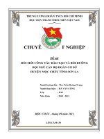đổi mới công tác đào tạo và bồi dưỡng đội ngũ cán bộ đoàn cơ sở huyện mộc châu tỉnh sơn la