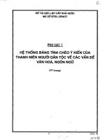 Nghiên cứu bảo tồn và phát triển ngôn ngữ, văn hóa một số dân tộc thiểu số ở việt bắc  phần phụ lục