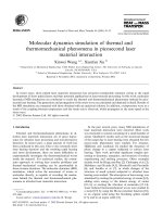 molecular dynamics simulation of thermal and thermomechanical phenomena in picosecond laser material interaction