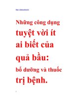 những công dụng tuyệt vời của quả bầu  thuốc bổ và chữa bệnh