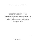 Nghiên cứu công nghệ, thiết kế chế tạo hệ thống khuôn dập cặp chi tiết dạng tấm mỏng bằng nguồn chất lỏng áp suất cao