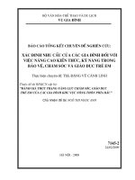 Xác định nhu cầu của các gia đình đối với việc nâng cao kiến thức, kỹ năng trong bảo vệ, chăm sóc và  giáo dục trẻ em