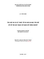 tích hợp gis và kỹ thuật tối ưu hóa đa mục tiêu mờ để hỗ trợ quy hoạch sử dụng đất nông nghiệp.