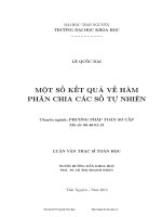 Một số kết quả về hàm phân chia các số tự nhiên