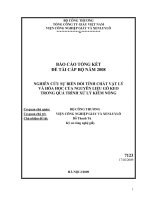 Nghiên cứu sự biến đổi tính chất vật lý và hoá chất của nguyên liệu gỗ keo trong quá trình xử lý kiềm nóng