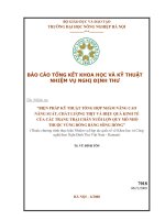 Biện pháp kỹ thuật tổng hợp nhằm nâng cao năng suất chất lượng thịt và hiệu quả kinh tế của các trang trại chăn nuôi lợn quy mô nhỏ ở đồng bằng sông hồng