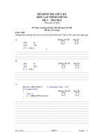 Đề thi lập trình nhúng giữa kì 2011