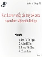 thuyết trình kurt lewin và tiếp cận thay đổi được hoạch định một sự tái đánh giá
