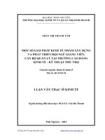 Một số giải pháp kinh tế nhằm xây dựng và phát triển đội ngũ giảng viên, cán bộ quản lý tại trường Cao đẳng Kinh tế - Kỹ thuật Phú Thọ