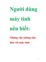 Những điều người sử dụng máy tính nên biết và tìm hiểu