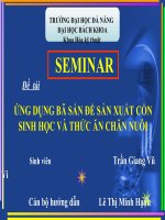ứng dụng bã sắn để sx cồn sinh học & thức ăn chăn nuôi