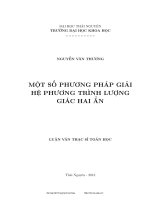 Một số phương pháp giải hệ phương trình lượng hai ẩn