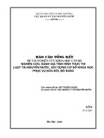 Nghiên cứu, đánh giá tình hình thực thi luật tài nguyên nước, xây dựng cơ sở khoa học phục vụ sửa đổi, bổ sung