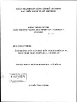 Công trình dự thi: Ảnh hưởng của văn hóa đến du lịch Hội An và biện pháp phát triển du lịch Hội An