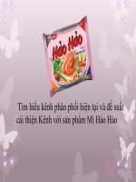 Tìm hiểu kênh phân phối hiện tại và đề suất cải thiện kênh với sản phẩm mì hảo hảo