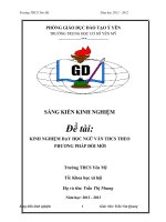 skkn Kinh nghiệm giảng dạy môn ngữ văn THCS theo phương pháp mới