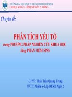 Phân tích nhân tố trong phương pháp nghiên cứu khoa học bằng phần mềm SPSS