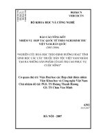 Nghiên cứu hoá học theo định hướng hoạt tính sinh học các cây thuốc dân tộc việt nam nhằm tạo ra những sản phẩm có giá trị cao phục vụ cuộc sống